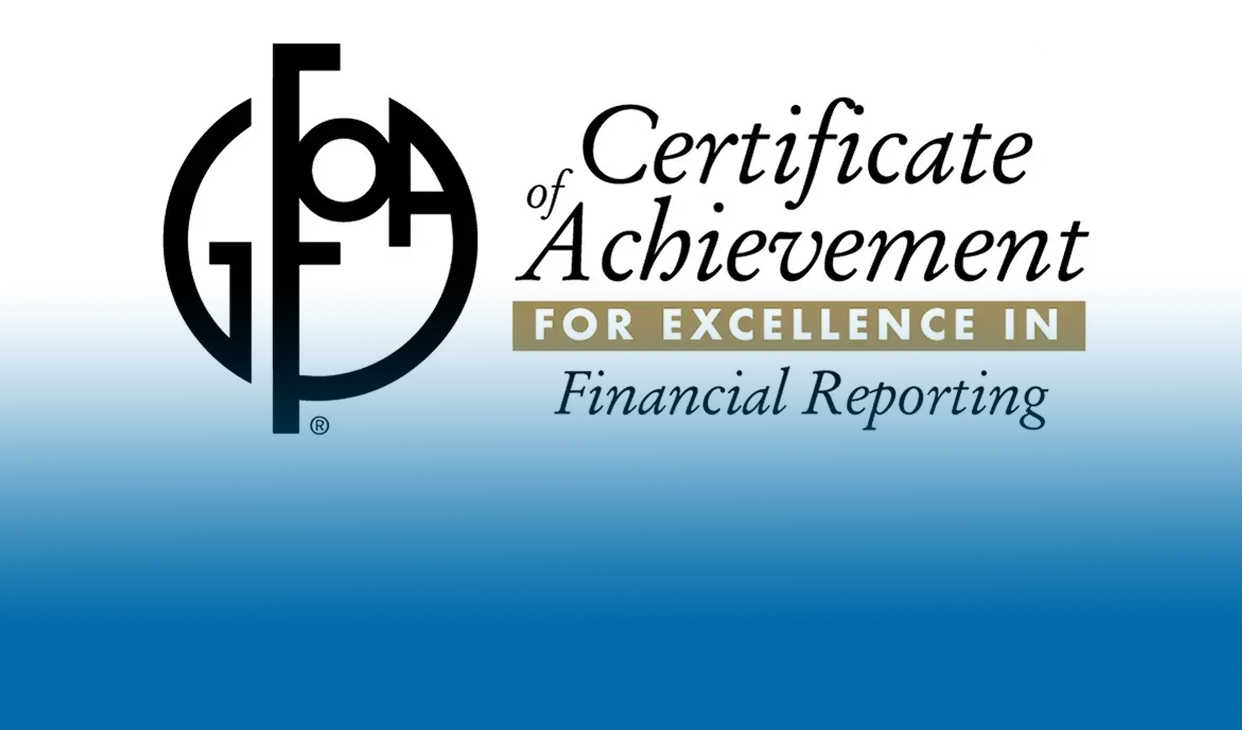Certificate of Achievement for Financial Reporting - Fading Chyron