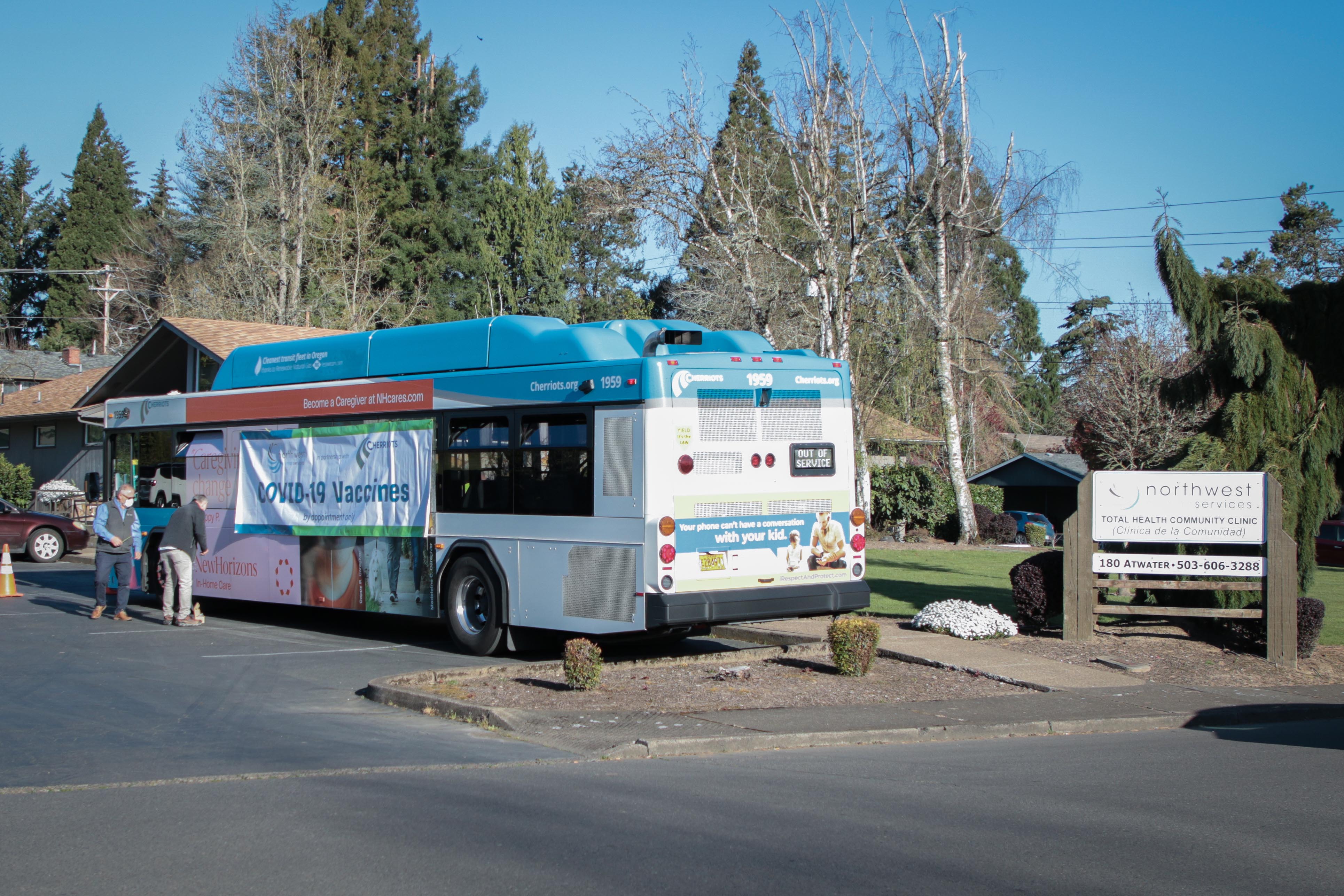 Local Bus at Vaccine Clinic